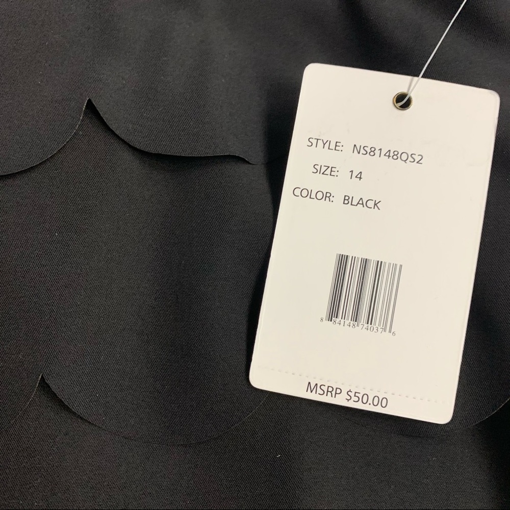 Black scalloped layered pencil skirt workwear office business wear Zac & Rachel - Picture 5 of 9